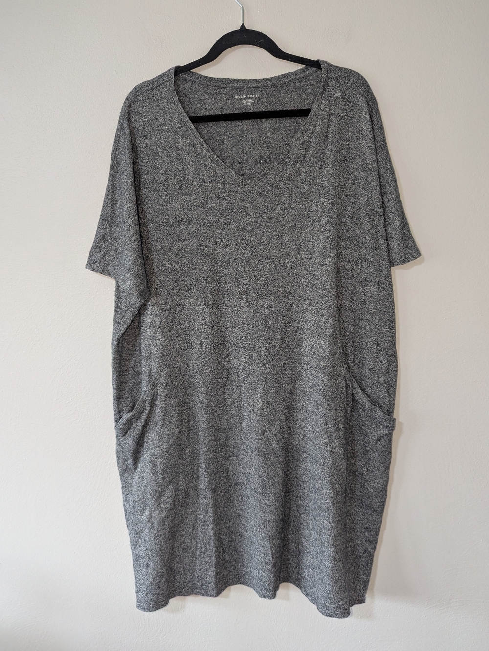 XL Eileen Fisher Heather Gray Organic Cotton Hemp Blend Dress